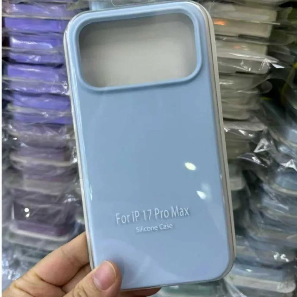 Kamera-Knopfschutz Mode Süßigkeit Reine Farbe Glatte Haptik Hülle für IPhone 17 Pro Max Air 16E 15 Plus Original Flüssigsilikon Rutschfeste Weiche Abdeckung