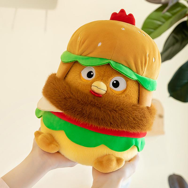 

Cartoon Hamburger Chicken Plush Toy Pillow for Kids 35cm 0.37kg