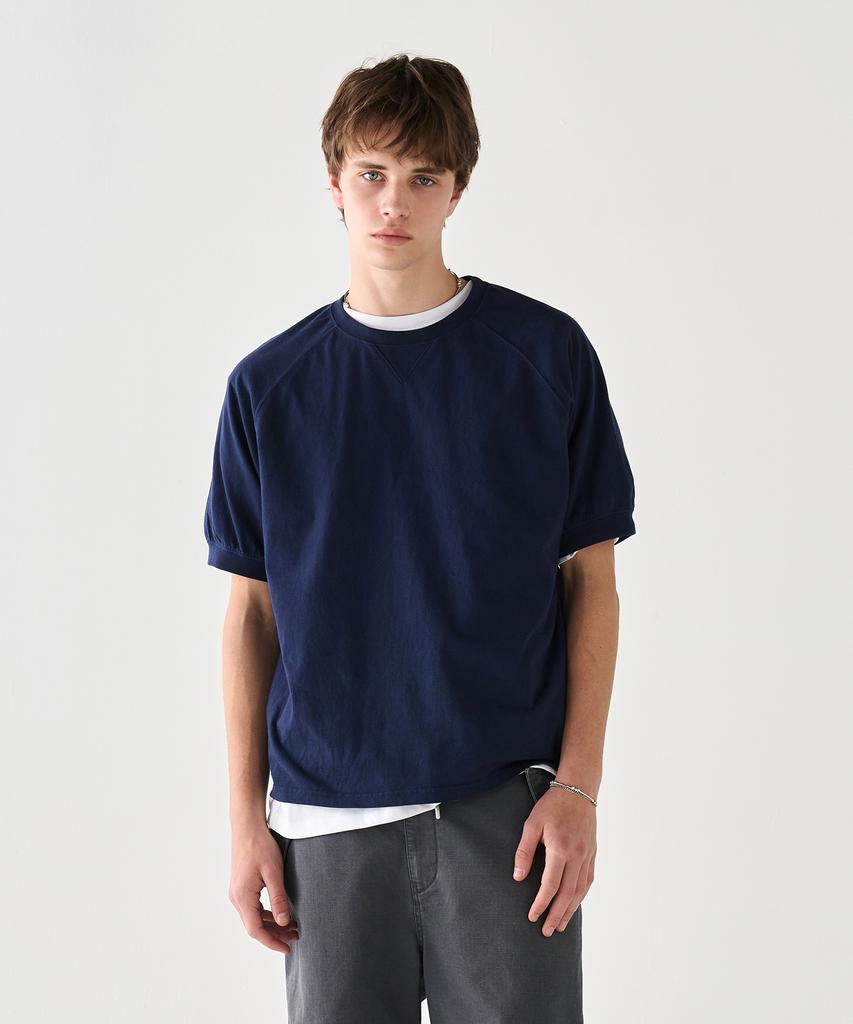 KNOUUN Raglan Crop T-Shirt (Navy)