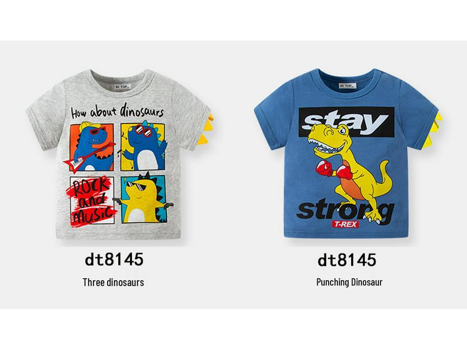 Trendiger Sommer Dinosaurier Cartoon Koreanischer Stil Kurzarm Kinder Einteiler