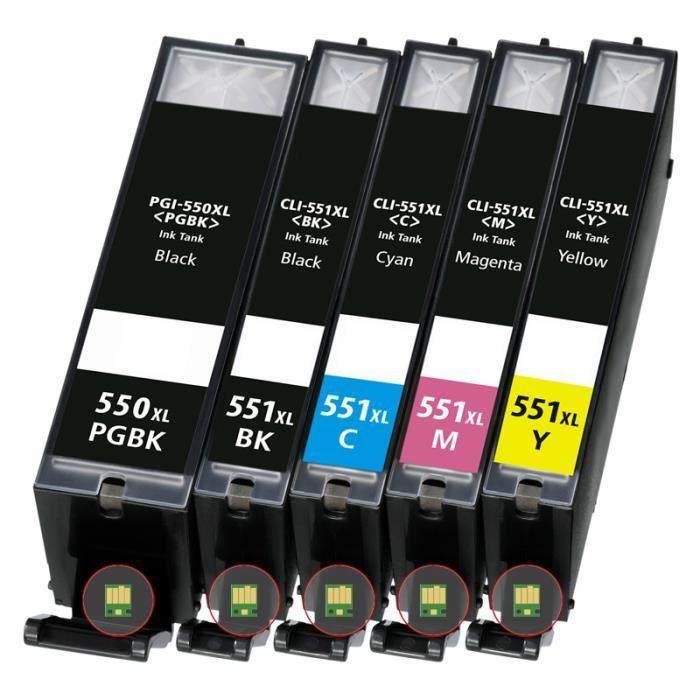

Cartouches encre compatibles types canon PGI 550 CLI 551 XL