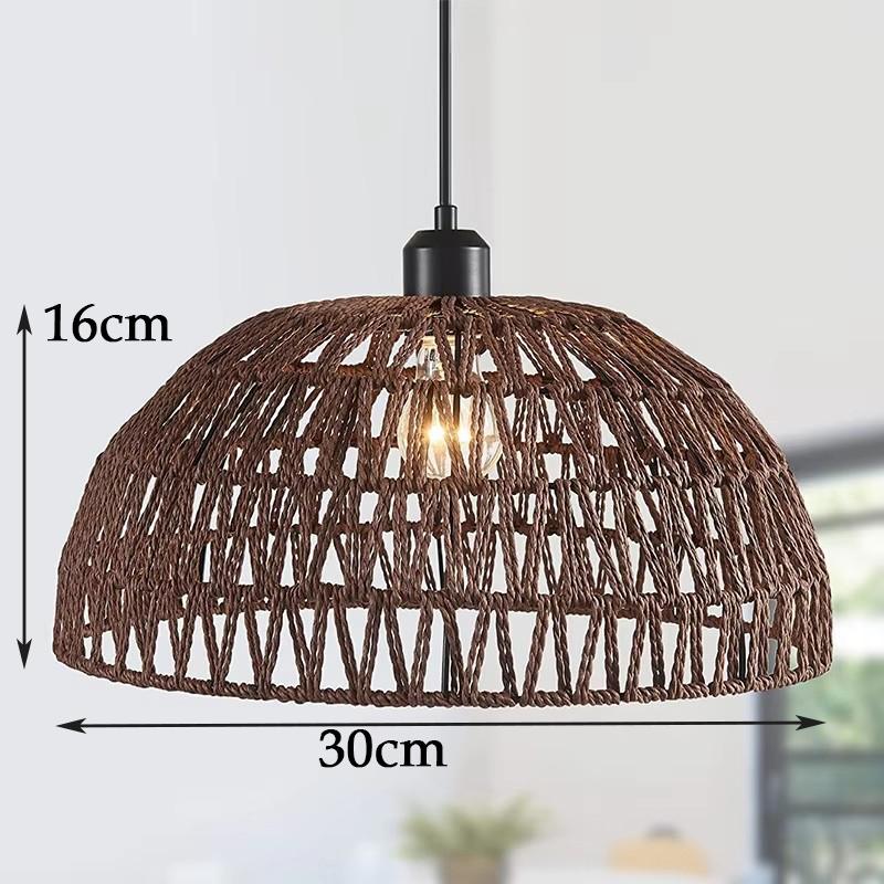 Newest Bamboo Pendant Lamps Ceiling Lights Rattan Wicker Lustre Hand Knit Braiding Suspended Home Dining Braided Decoration HOT