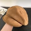 Béret Gavroche Noir Huit Pans pour Femme Printemps/Automne 2025, Style Peintre Visage Fin.