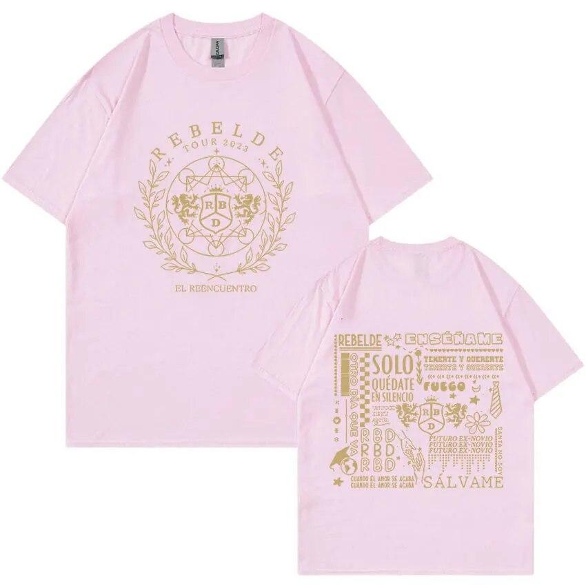 Rebelde RBD Logo Graphic T Shirt Mexican Tv Series Hip Hop Aesthetic T-shirt Unisex WoUnisex 100% Cotton Oversized T Shirts Streetwear