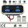 USB Outlet Car Charging 4 Ports Double PD QC3.0 Voltmeter Wall Mount Accessories Simple Installs for 12V 24V Cars Trucks