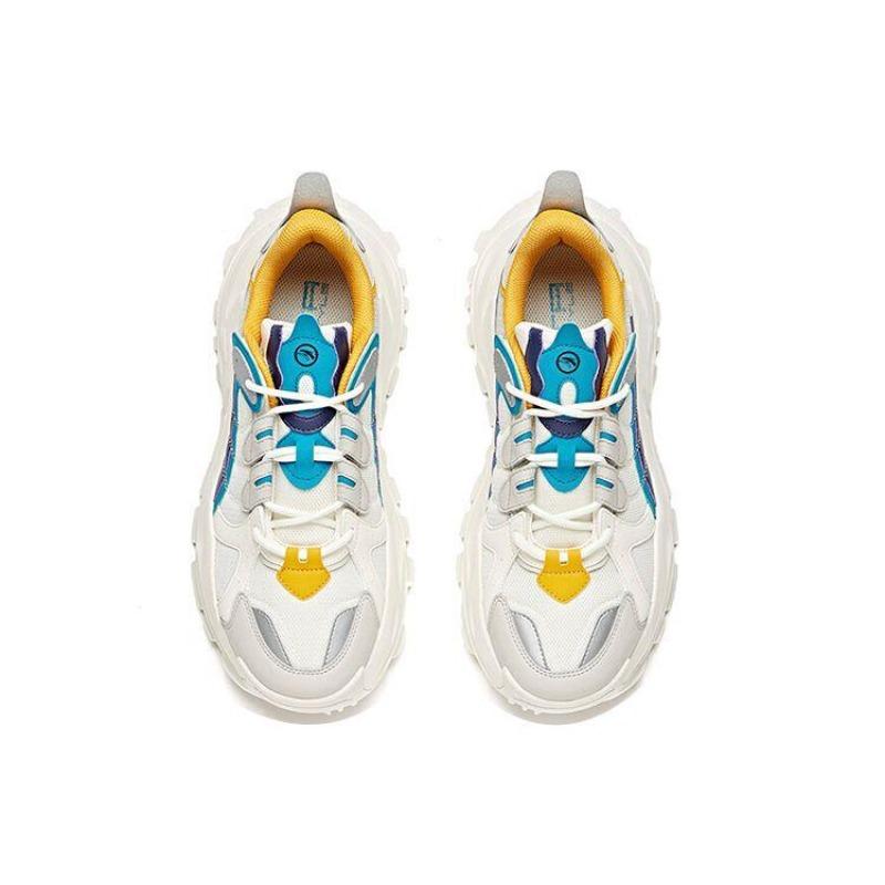 Anta Lifestyle Blaze Men Retro Dad Shoes White Grey Blue Cushioned Spliced Design 912028881-2