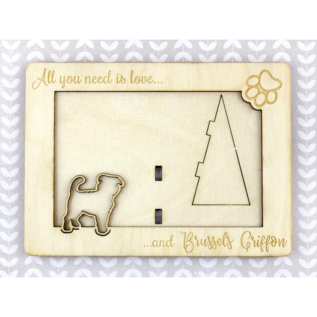 Griffon Bruxellois, Brussels Griffon – Photo frame, engraved wooden frame | Art-Dog