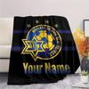 1 Stück Maccabi Fanartikel Benutzerdefinierter Name Gemustert Flanelldecke Geeignet Für Alle Jahreszeiten Für Heimdekoration Wärme Und Komfort Geschenke Feiertagsgeschenk