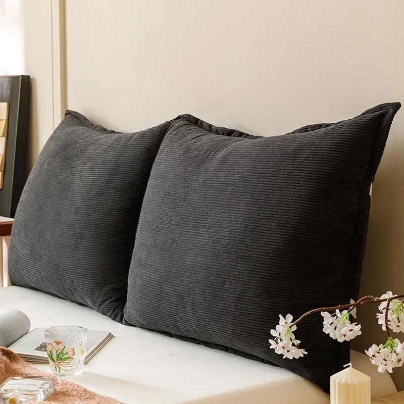 

Новый ретро вельветовый съемный и моющийся прикроватный мягкий мешок подушка татами большая спинка однотонная длинная подушка можно связать 100x18x60cm 1pcs