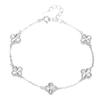 S925 Silver Crushed Ice Lucky Four-Leaf Clover Flower Bracelet Women's Fashion Ins Elegant Jewelry Niche Design Sensation