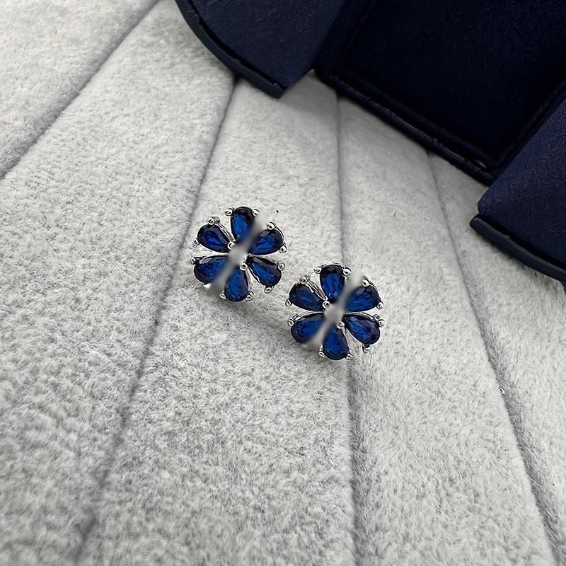2025 Haijia Six-Petal Necklace & Purple Diamond Earrings Set - Women s Light Luxury Jewelry with High-End Holiday Ring Gift