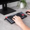 BOOMIBOO Klarer Acryl Schräg gestellter Computer-Tastaturhalter für Ergonomisches Tippen, Tastaturständer mit Silikon-Anti-Rutsch-Streifen, 11,8 x 5,1 Zoll Tastatur T