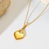 Hollow Heart Stainless Steel Pendant Necklace for Women - Fashionable and Durable Titanium Steel Jewelry