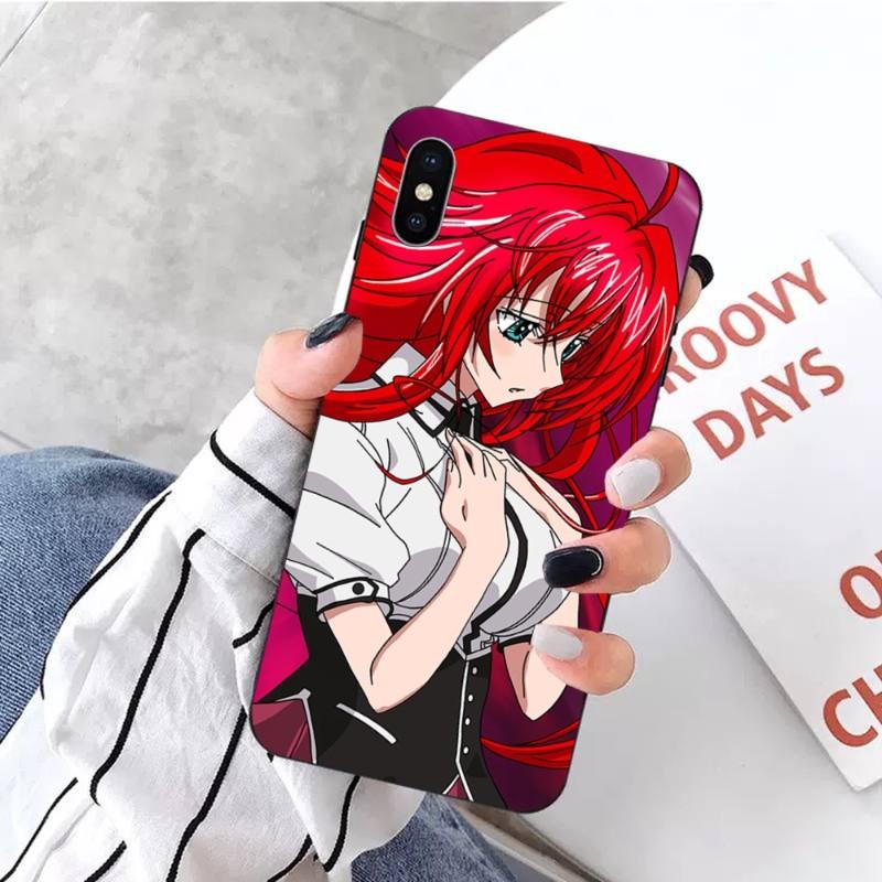

Чехол для телефона с изображением аниме Риас Гремори для IPhone 14 13 12 11 XS X 8 7 6 Plus Mini Pro Max SE 2022, мягкий черный чехол для телефона iPhone SE 2020-2022