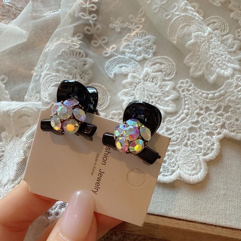 Vintage Mini Claw Clip, Elegant and High-End Rhinestone Bangs and Fringe Hairpin, Headwear Side Hairpin for Women