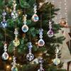 12pcs Crystal Clear Christmas Tree Pendants Ornaments Colorful Glass Baubles Decorations For DIY Christmas Tree Decorations