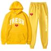 European Size Plus Fashion Printed Sweater Autumn and Winter Fleece Warm Hoodie Casual Sports Women's Suit