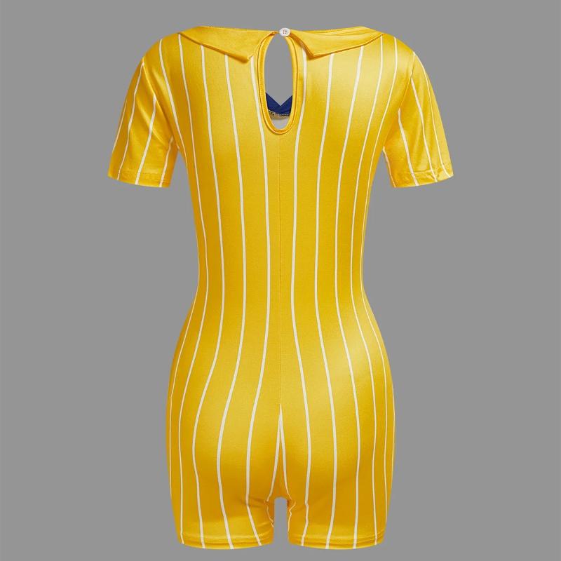 European and American summer street tight sports printed jumpsuit