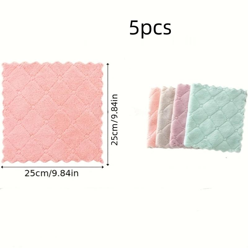 5Pcs/Double-Sided Cleaning Cloth for Kitchen, Soft, Absorbent, Lint-Free, Disposable Dishwashing Cloth