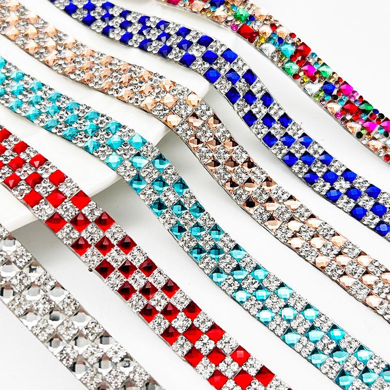 1Yard Rhinestone Ribbons Self Adhesive Diamond Sticker Crystal Tape Bling Crystal Rhinestone Strips for DIY Crafts Decorations