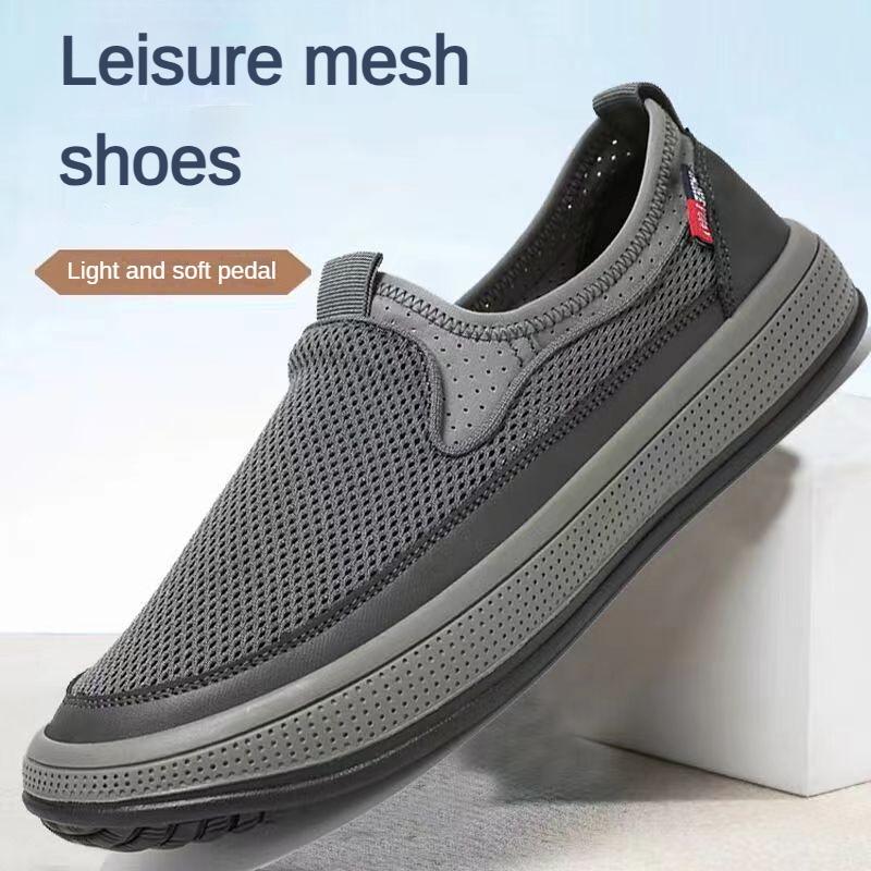 Herrenschuhe Sommer 2024 Alte Peking Stoffschuhe Mesh-Oberfläche Super Atmungsaktiv Herren Sommer Atmungsaktive Sport Mesh-Schuhe