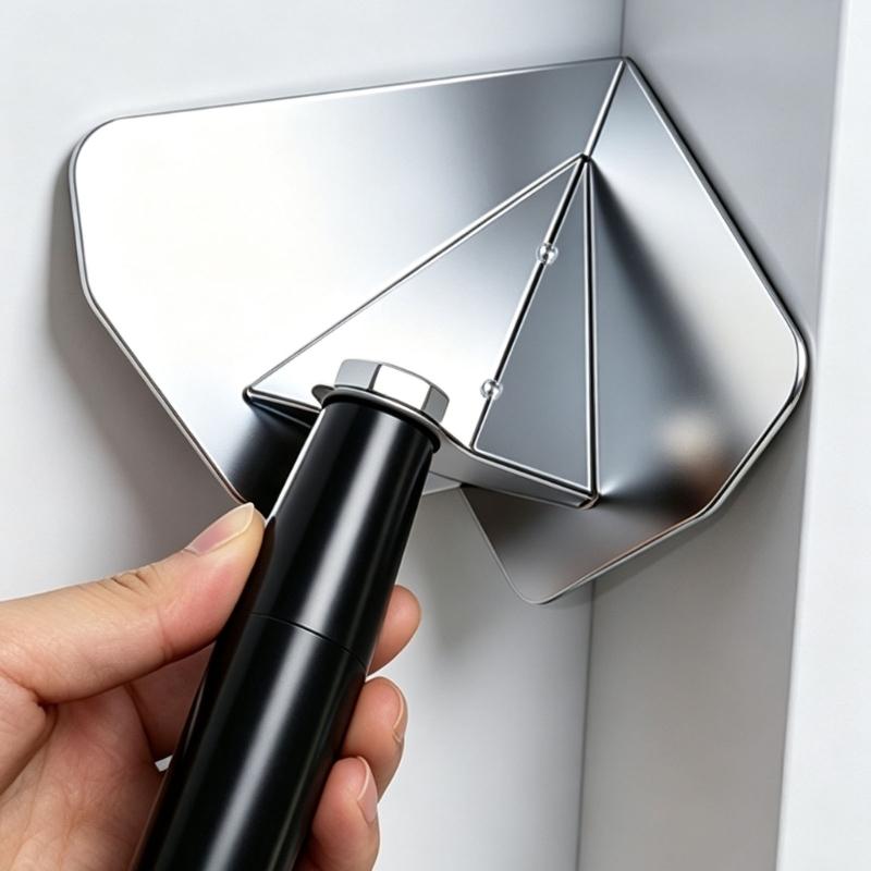 Strumento di Finitura per Angoli Interni in Acciaio con Telaio Metallico Rinforzato e Manico per Stuccatura, Riparazione Muri e Ritocchi Piastrelle
