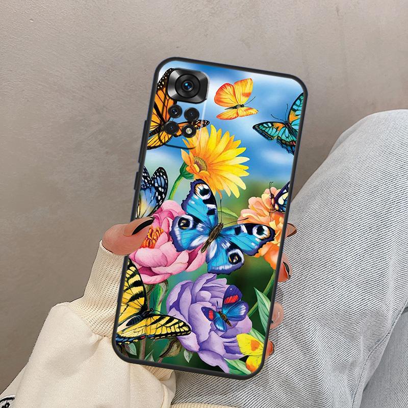 Butterfly Case For Xiaomi Redmi Note 12 11 8 9 10 Pro 11S 10S 9S Redmi 12C 10C 9A 9C 9T Back Cover