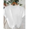 European Sizes Paris Print T-shirt, Short Sleeve Crew Neck Casual Top For Summer & Spring, Women's Clothing
