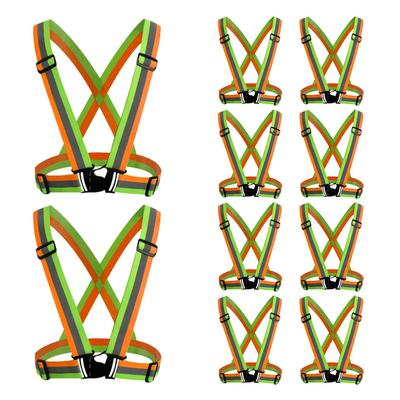 Felimore Reflektierend, hochgradig für Nachtverkehr, Baustellen und Fußgänger, Set mit grünen Westen, fluoreszierend, reflektierend, für Kontrolle, Baustellen, Sicherheit, (Orange