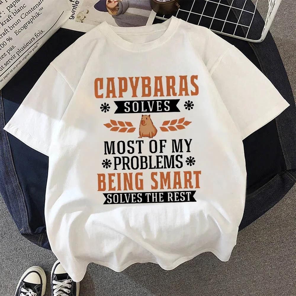 Cute Capybara Clothing T-Shirt Women Vintage T Shirt Casual Anime Top Tees T Shirt Manga Women Female Graphic Tee