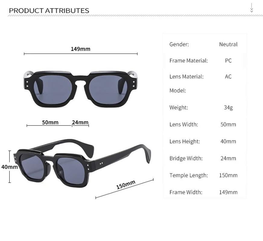 New Square Vintage Sunglasses Men Women Irregular Sun Glasses Fashion Retro Outdoors Shades Uv400