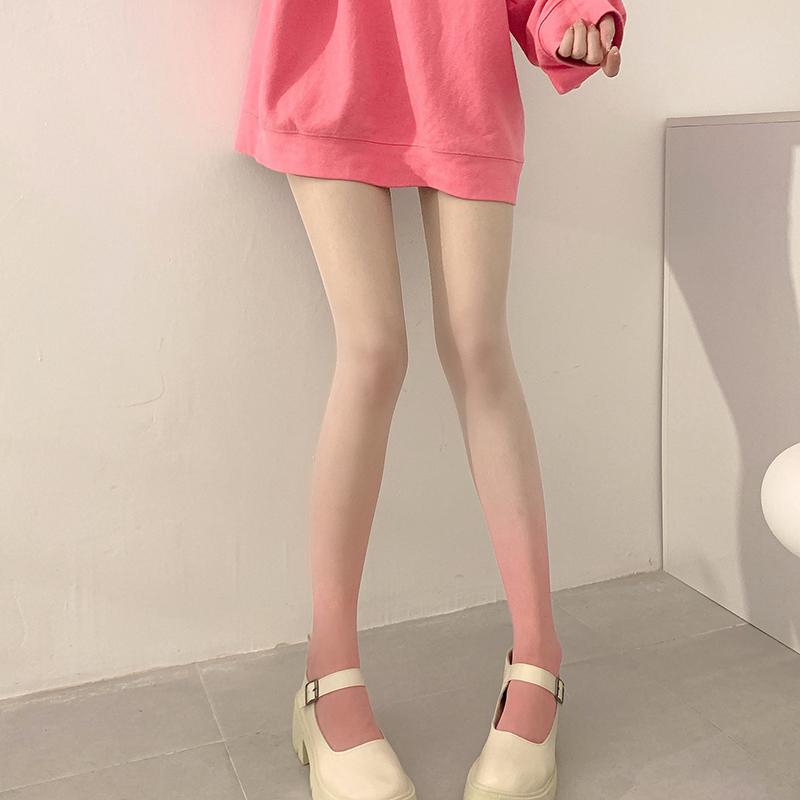 Summer Slim Fit Footed Thin Pantyhose Women Contrast Color Lolita Stockings Amp Hosiery Gradient Colour Sexy Stylish Cute Tights