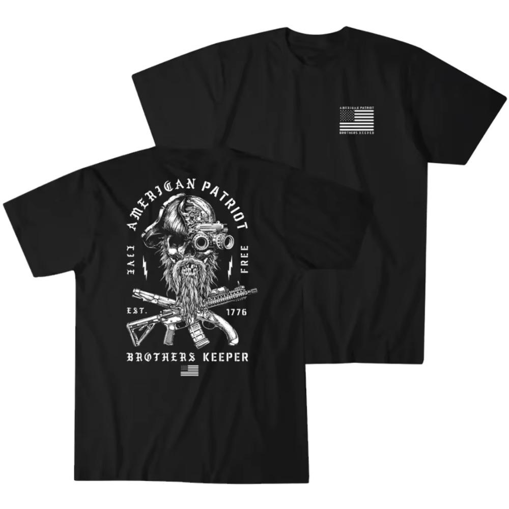 American Patriot Brother Keeper Military Grunt Tactics T-Shirt 100% Cotton O-Neck Short Sleeve Casual Mens T-shirt Size S-3XL