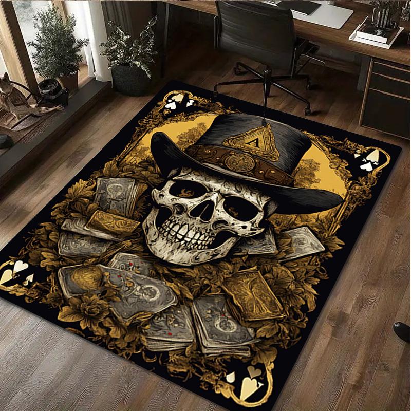 

Skull Print Rug - home decoration Carpet For Living Room Bedroom Flooring Computer Chair Area Rug 40x60cm( 15x23in )