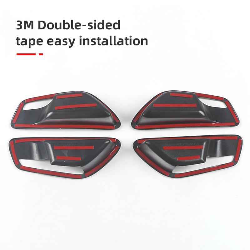 Abaiwai Car Inner Door Handle Bowl Panel 3d Trim Abs Carbon Fiber Parts For Hyundai Tucson Nx4    Hybrid N Line