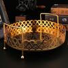 Golden Alloy Fruit Tray circle Snack Dessert Storage Plates for Cupcake Display Birthday Party Dessert Wedding Decoration