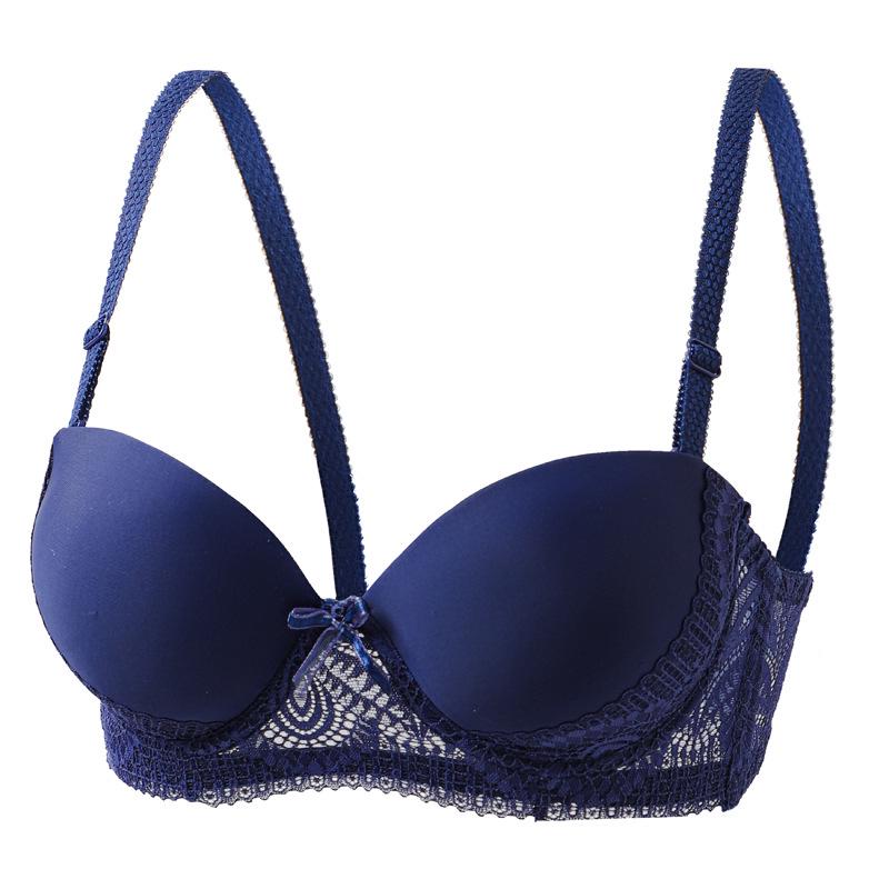 Sexy Lace Smooth Fabric Push-Up Underwire Bra with Anti-Sagging Side Support