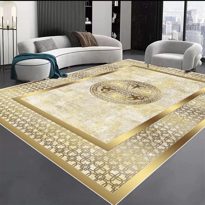 Nordic Golden Geometry Carpets for Living Room Home Bedroom Decoration Rug Luxury Parlor Study Decor Rugs Sofa Table Beside Mats