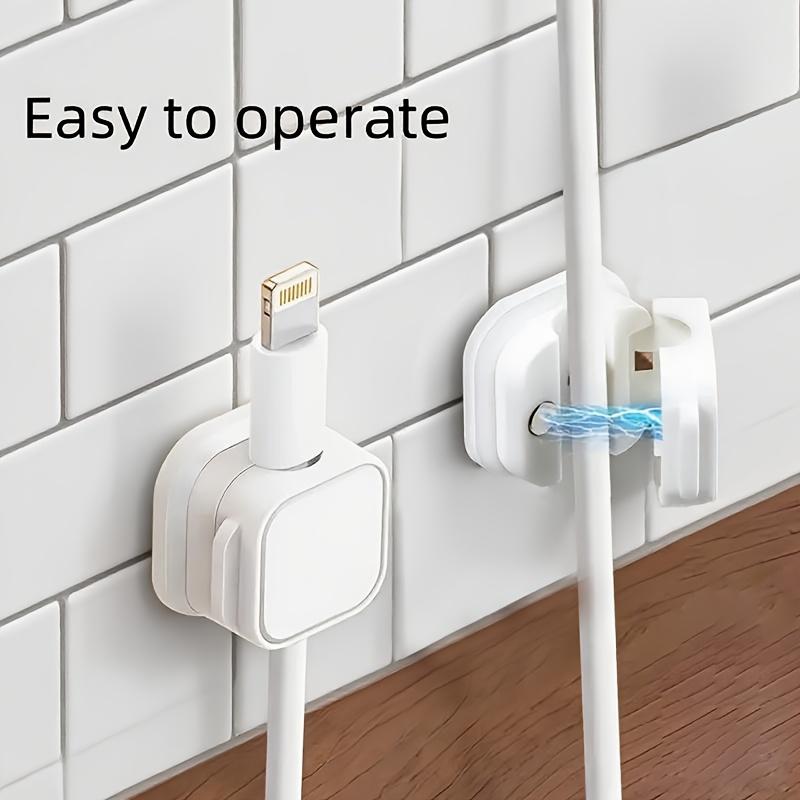 Cable Organizer Clips Set of 6, Self Adhesive Cord Management Holders, No Drilling Wire Clips for Desk, Car, Home and Office Cables