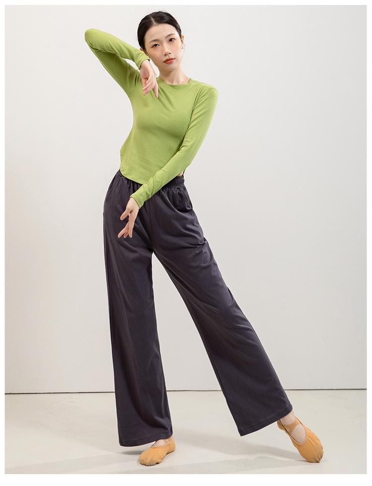 Spring & Autumn Loose High-Waist Wide-Leg Pants for Adult Female Modern Dance