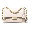 Mk Cece Gold Buckle Flap Chain Commuter Solid Color Leather Shoulder Crossbody Bag Medium Women Bags Milk-Tea-White 30S9G0EL2L-LIGHT-SAND