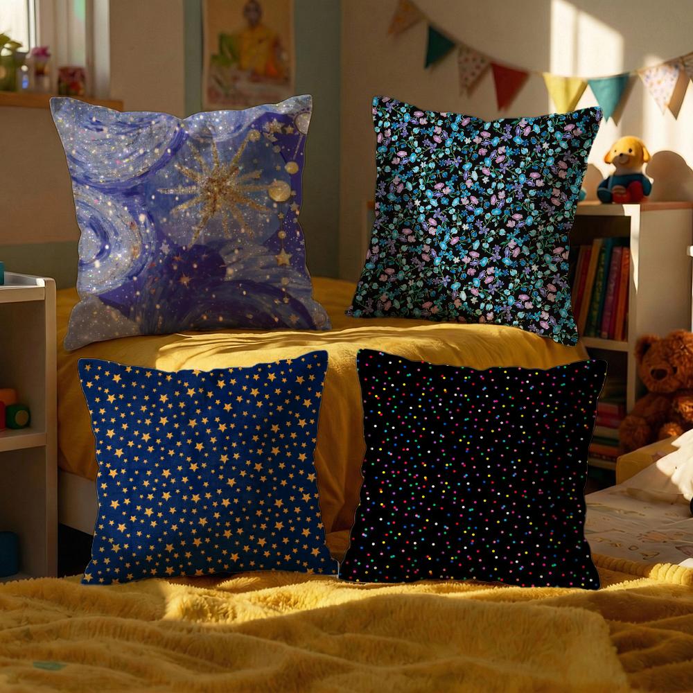 Starry Sky Texture Cushion Cover Set of Decorative Short Plush Pillow Covers for Sofa Soft Cushion Case X Cm