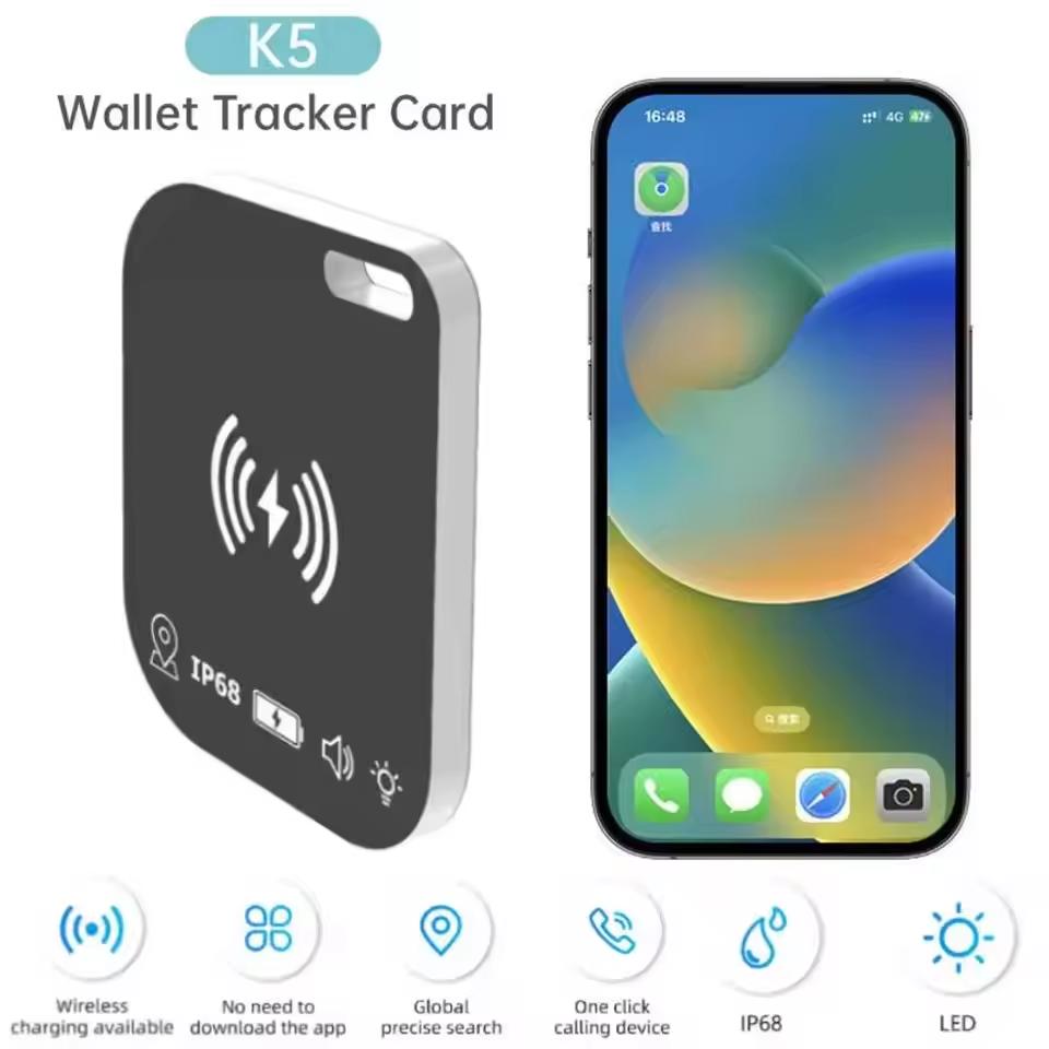 Ultra Thin Airtag Tracking Card Wireless Charging Smart Tag Gps Locator Anti-Lost Wallet Tracker Cards for Apple Find My Device