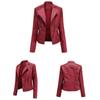 Stylish Women Faux Leather Moto Jacket Retro Lacing Detail PU Biker Coat Casual Zip Up Outerwear Slim Fit Short Classic Plus Size S-4XL