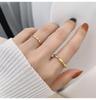 Geometric Bamboo Titanium Steel Gold Ring for Women – European and American INS Fashion