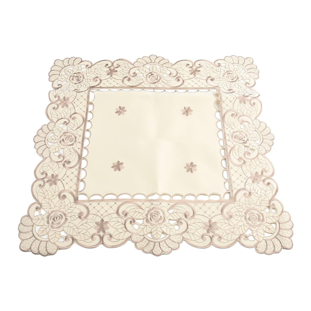 White Tablecloth Embroidered Table Cloth Satin Fabric