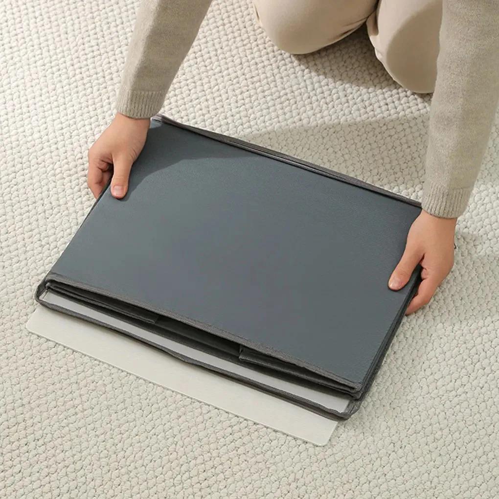 1Pcs Fabric Shoe Organizer Foldable Shoe Storage Bin with Clear Lid Shoe Storage Box Adjustable Dividers for Sneakers Loafers