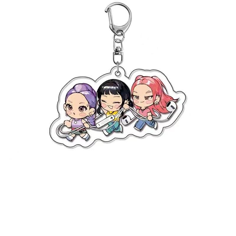 Kpop Dämonenjäger Acryl Schlüsselanhänger Zubehör Huntrix Saja Boys Schmuck Rumi Zoey Mira Verkaufe meine Seele Schlüsselanhänger Anhänger Fans Geschenk