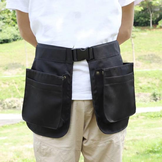 Adjustable Waistband Apron Waist Bag, Multifunctional Fanny Pack with Zipper Pockets, Waterproof Oxford Cloth Travel Running Hiking Bag, Small