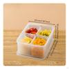 4Compartment Food container Transparent Design MultiCompartment Serving Box With Lid Condiment